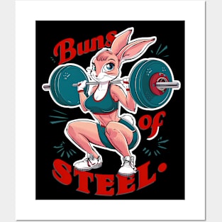 Buns of steel Bunny Posters and Art